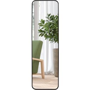 Giftgarden 47x14 Black Full Length Mirror Aluminum Alloy Framed, Sleek Long Full-Body Metal Tall Mirror Wall Mounted or Hang Over The Door for Bedroom Bathroom Closet