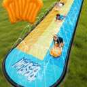 Slip and Water Slip,Water Slide for Kids Backyard 22ft*3 Lane Color-Block,Surrounding Sprinkler Summer Toys for Kids Outdoor with 3 Bodyboards, 22ft-Triple Lane