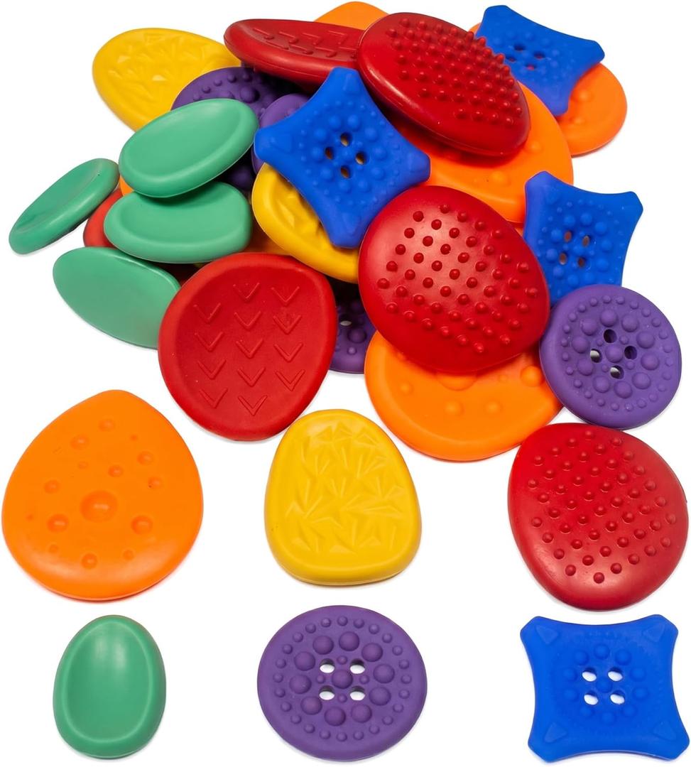 108pcs Color Random Fidget Toys Sensory Stone for KidsTextured Soft Worry Stone for Autism Kids Calming - Fidget Stress Toys for Students Anxiety Relief - Small Prizes Fidget Toys