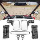 Dasen UTV Rear View Side Center Mirrors Set with Grab Handle for 1.5" Roll Bar Mount Compatible with Yamaha Viking Wolverine YXZ, fit Polaris Ace Rhino