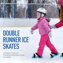 Toddler Ice Skates, Adjustable Kids Double Runner Ice Skates with Hook and Loop Fastener Straps, Double Blade Ice Skates for Winter Toddler Training Shoes Beginner