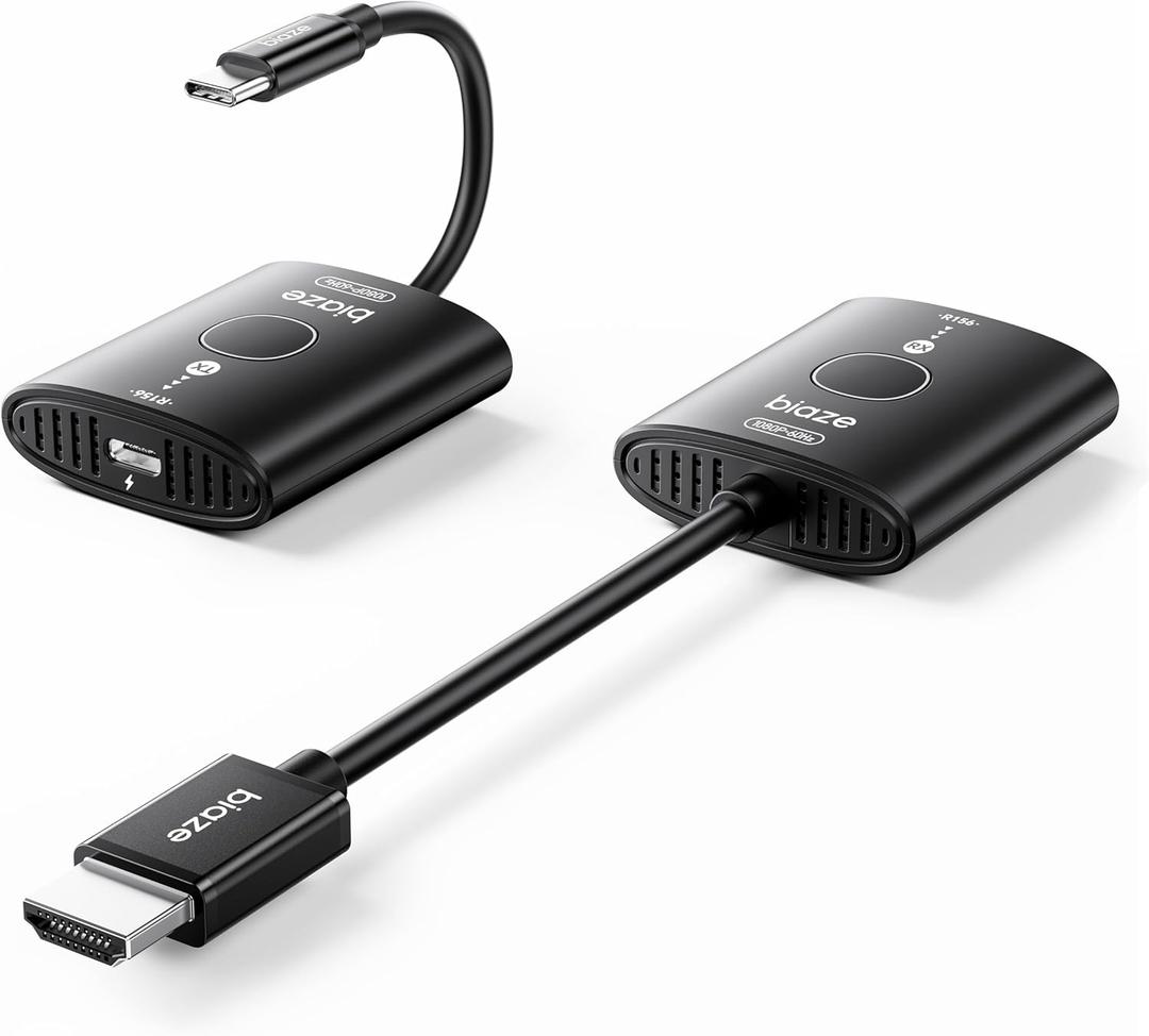 Wireless HDMI Transmitter and Receiver,No WiFi Connection Required.TX is USB C.No Driver Installation Required,2.4/5.8GH for 1080P Wirelessly Video from Laptop,Camera,PC to Monitor/TV/Phone