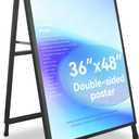 A Frame Sign 36x48, Heavy Duty Double-Sided Metal Sidewalk Sign, Frame Only