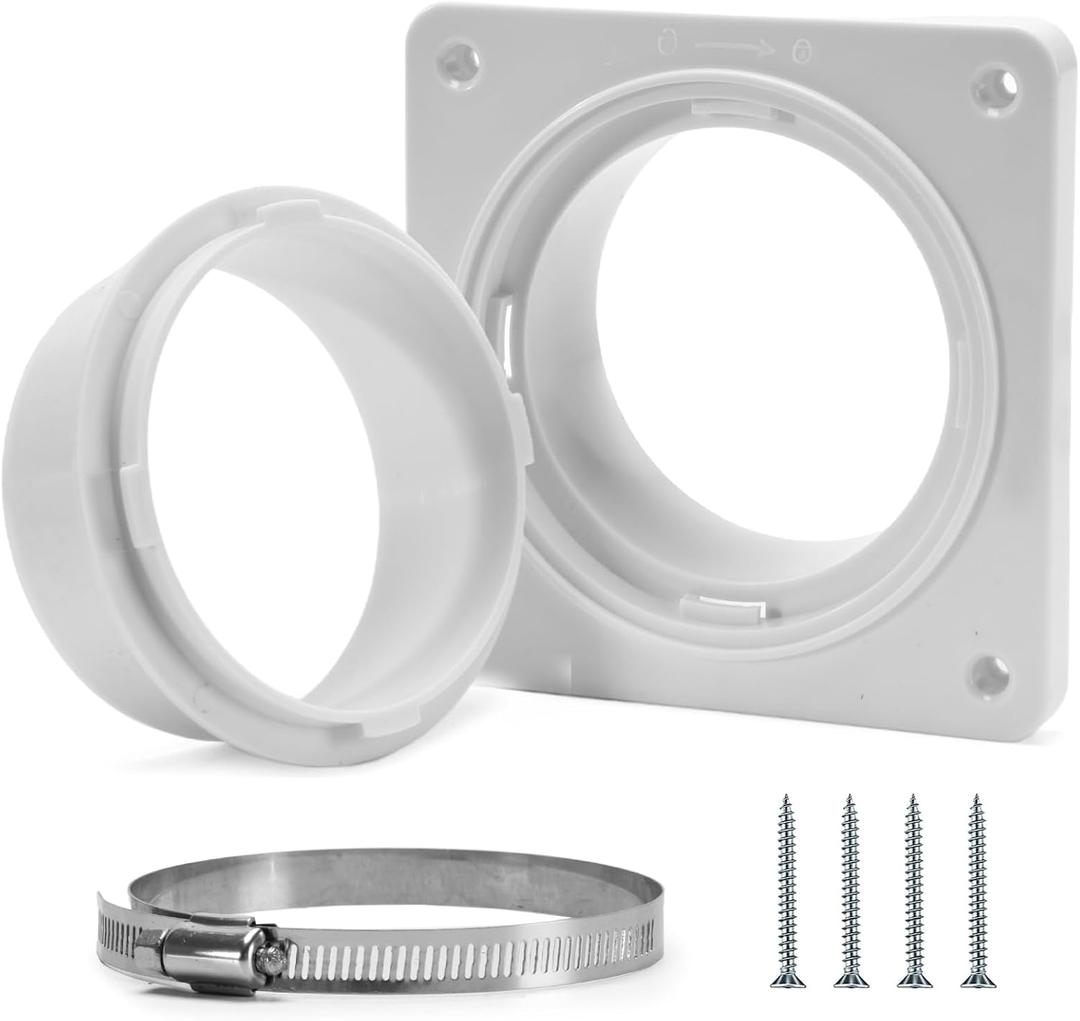 Dryer Vent Hose Connector Kit - Dryer Vent Wall Plate - Dryer Duct Connector Wall Vent with Quick Connect & Disconnect Dryer Dock Connector (Dryer Vent Connector)