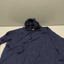 Spring and Autumn Women's Wool Hooded Sweater Solid Color Knit Sweater (Dark Blue)