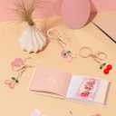 30 Sets Cherry Keychain Party Favor Fruit Cherries Keyring with Greeting Cards and Bags Thank You Gifts Cherry on Top Baby Shower Decorations Wedding Guest Gifts Birthday Party Supplies