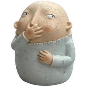 Funny Bathroom Decorations, Boy Holding Nose Figurine, 6.3 inch Resin Desktop Statue, Primitive Christmas Ornament