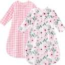 Yoofoss Baby Sleep Sack 6-12 Months, Long Sleeve Sleep Sack 1.5 Tog, Fleece Baby Wearable Blanket with 2-Way Zipper, Soft Warm