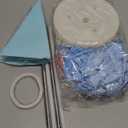 2 Sets Adjustable Blue Princess Castle Balloon Column Stand Kit Includes 140 Pcs Balloons 2 Tricorne Hat 2 Pennant 1 Carpet for Princess Birthday Party Weddings Decoration