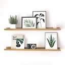 Floating Shelves for Wall Decor, Long Wall Mounted Storage Shelf for Bedroom, Living Room, Bathroom, Kitchen, Nursery, Display Picture Ledge Shelf with Lip Set of 2-36 Inches, Oak, 35.4in