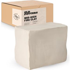 Old Potters Mid High Fire White Stoneware Clay for Pottery | Cone 6-10 | Ideal for Wheel Throwing, Hand Building, Sculpting | Great for All Skill Levels | Greenware Clay, 10 lbs, White Stoneware
