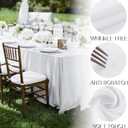 Romanstile 6 Pack White Rectangle Tablecloth 70 x 120 Inch, Reusable and Washable Table Clothes for 8 Foot Tables, Stain Resistant Polyester Fabric Table Cover for Wedding, Party, Banquet