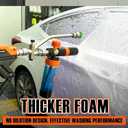 RIDGE WASHER Pressure Washer Gun Mini Foam Cannon with Dual Connector Accessory, No Dilution Required, Stainless Steel Gun for Foam Blaster, 1/4" Quick Connect, 4000 PSI, 200 ML