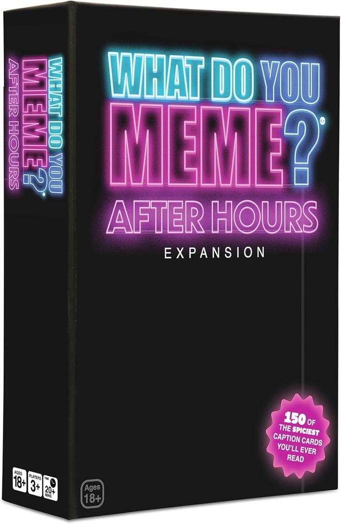 WHAT DO YOU MEME? After Hours by Relatable, The Explicit Expansion Pack for Game Night, Board Games, Adult Games, and Party Games, Includes 150 Caption Cards to Play with Full-Sized Game WHAT DO YOU MEME? After Hours by Relatable, The Explicit Expansion Pack for Game Night, Board Games, Adult Games, and Party Games, Includes 150 Caption Cards to Play with Full-Sized Game