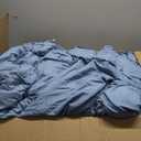 Andency Grayish Blue King Comforter Set(104x90Inch), 3 Pieces Lightweight Winter Summer Warm Fluffy Bedding Comforter Set, All Season Microfiber Shabby Chic(1 Ruffle Comforter and 2 Pillowcases)