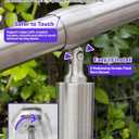 Outdoor Small 1-2 Step Handrail, DIY 2" OD 304 Stainless Steel Transitional Hand Rails with Installation Kit,Silver Porch Stair Railing for Concrete Brick or Wooden Steps, 21 x 36 in