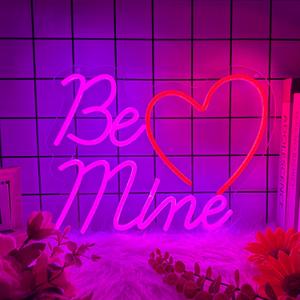 Be Mine Neon Sign for Wall Decor, Be Mine Led Signs for Home Decor, Dimmable Neon Light Sign for Bedroom, Game Room, Living Room, Bar Decoration, USB Powered Light Up Signs for Man Cave