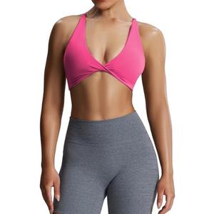 Aoxjox Women's Workout Sports Bras Fitness Metamorph Sienna Twist Bra Yoga Crop Tank, Size: Medium