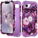PIXIU Unique Pattern Compatible with iPhone 17e/ 16e 6.1 inch case, Heavy Duty Dual Layer Shockproof Full-Body Protective Sturdy Hybrid Cute Rugged Case for Women, Girls, Kids-Butterfly