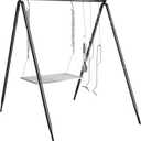 Grill Swing Campfire Cooking Stand, BBQ Grill for Cookware, Bruntmor Dutch Oven Adjustable Collapsible Legs with Hooks and Accessories