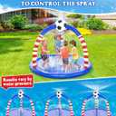 Splash Pad for Kids & Dogs, Large Outdoor Water Sprinkler Pad, Inflatable Water Play Mat with Soccer Sprinkler, Backyard Summer Water Toy for Toddlers Children Family Fun, 75 Inches Diameter