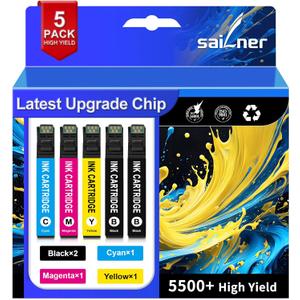 Remanufactured Replacement for Epson 812XL Ink Cartridges Combo Pack T812 812 Ink Cartridges High Yield for Epson Workforce Pro WF-7840 WF-7820 WF-7310 EC-C7000 Printers 812XL Lastest Chip5 Pack