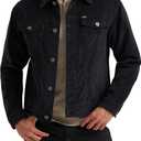 Wrangler Men's Corduroy Trucker Jacket (X-Large, Jet Black)