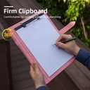 Padfolio Portfolio Leather Binder, Interview Legal Document Organizer, Padfolio Clipboard Folder, Business Card Holder Included 2pcs Letter Sized Writing Pad (Pink)