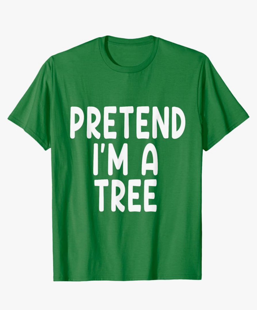 Pretend I'm A tree Funny Lazy Last Minute Halloween Costume T-Shirt Kelly Green Large