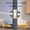 Silver Steel Double-Head Cylinder Deadbolt Lock- High Security Anti-Kick Door Lock, Easy to Install, Fits Standard Doors, for Home, Apartment and Office Security