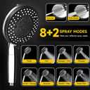 Magnetic Shower Head Effective Filtration with 10 Spray Handheld, 10" High Pressure Rainfall Shower Heads, Adjustable Extension Arm, Detachable Hand Held Showers Head Power Jets for Bathroom, Chrome