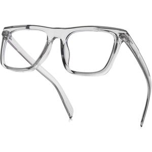 Gleyemor Blue Light Glasses for Men Women Trendy Square Frame Blue Light Blocking Lens Computer Glasses