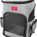 One for Pets The Expandable Backpack Pet Carrier for Small Cats and Dogs, Foldable Dog Carrier Backpack with Inner Safety Leash, Travel Pet Carrier (Gray)