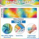 12 Pack Tie Dye Cooling Towel Tie Dye Print Sports Towels Rainbow Party Supplies 40"x12" Rainbow Breathable Chilly Towel Colorful Towels for Men Women Camping Running Outdoor Sports Party
