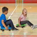 hand2mind Blue Indoor Scooter Board with Handles, Sit Down Floor Scooter, Gym Activities for Kids, Indoor Sport Recess Games, Physical Education Equipment, Gross Motor Toys