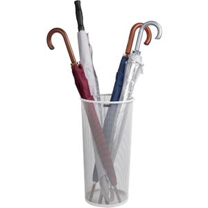 Mind Reader Umbrella Stand Wrapping Paper Holder, Entryway, Metal Mesh, 1-Pack, White