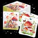 3 x Mushrooms Floral Napkins Disposable Tea Party Fairy Mushrooms Paper Napkins | 44Pcs Tea Party Fairy Mushrooms Paper Napkins Wildflower Fairy Flower Birthday Party Baby Bridal Shower Decorations