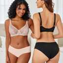 Avidlove Womens Bras Lace Unlined Minimizer Bra Underwire Centering Bra with Enhanced Cleavage & Side Support, Sand Beige, 40D
