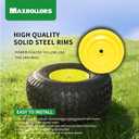 MAXROLLORS (2 Pack) 20x8.00-8 Lawn Mowe Tire and Wheel Tubeless, 3.5" Offset Hub, 3/4" Borehole, 3/16" Keyway, 4-Ply, Replacement 20x8-8nhs Rear Tire and Wheel Assemblies