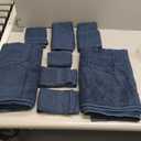 GLAMBURG Ultra Soft 8-Piece Towel Set - 100% Pure Ring Spun Cotton, Contains 2 Oversized Bath Towel 27x54, 2 Hand Towel 16x28, 4 Wash Cloths 13x13- Ideal for Everyday use, Hotel & Spa - Mineral Blue