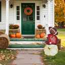 hogardeck Fall Decorations for Home Outdoor, 32" Decorative Garden Stakes with 3 Stacked Pumpkin Football Helmet for Fall Decor, Metal Yard Signs for Garden Home Lawn Patio Thanksgiving Decorations (Rbw)