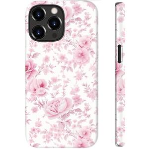 STARVIP for iPhone 14 Pro Max Case Cute – Wireless Charging Compatible – Dual-Layer Shockproof Protection with Stylish Wildflower Design – Protective Cover for Women - Romantic Pink Bloom