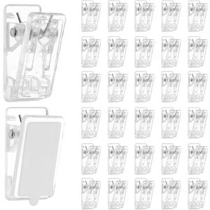 30 Pieces Self Adhesive Clips, Tapestry Wall Hanging Clips, Plastic Hanging Spring Clips Wall Clips Light Clips Photo Clips Poster Clips for Office Home Poster Photo Flag Decorations, Clear