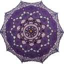 Bestage 30.7" Purple Handmade Wedding Lace Parasol Umbrella,Bridal Decoration Dance Vintage Umbrella for Photo Tea Party Adult Size（1 PCS