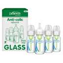 Dr. Brown's Anti-Colic Options+ Narrow Glass Baby Bottle with Level 1 Slow Flow Nipple, BPA-Free, 4 oz/120mL, 4-Pack