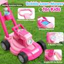 Bubble Lawn Mower for Kids, 3-in-1 Bubble Machine Blower with 10 Bubble Solution, Outdoor Push Toys for Toddlers Ages 3-8, Birthday Easter Summer Gift for Boys Girls 3 4 5 6 7 8 Year Old