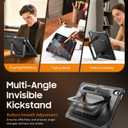 ZoneFoker for iPad A16 Case, iPad 11th/10th Generation 2025/2022 (11 inch/10.9 inch) with [Multi-Angle Metal Stand] / Pencil Holder, Slim Lightweight Hard Cover for i Pad 11/10 th (Black)