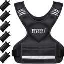 Feyachi Adjustable Weighted Vest - 3-12 lbs/12-20 lbs/20-32 lbs X Type Weight Vest with Reflective Stripe Ideal for Running Workout and Training (Black)