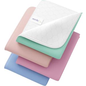 Incontinence Bed Pads - 4 Pack 34" x 36" Reusable Waterproof Mattress Protectors - Highly Absorbent, Machine Washable - for Children, Pets and Seniors - Multi Color - Royal Care