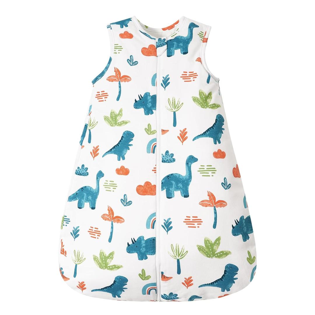 david's kids Baby Winter Sleep Sack 6-12 Months, 2.5 TOG Cotton Baby Wearable Blanket with 2-Way Zipper, Warm Sleep Sack for Unisex Boys Girls, Medium Size, Dinosaur